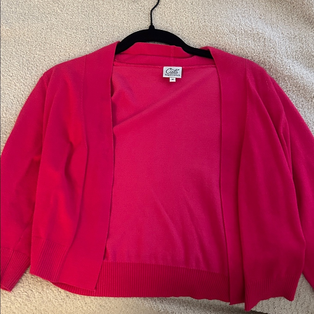 Cielo Bold Pink Cardigan Sweater